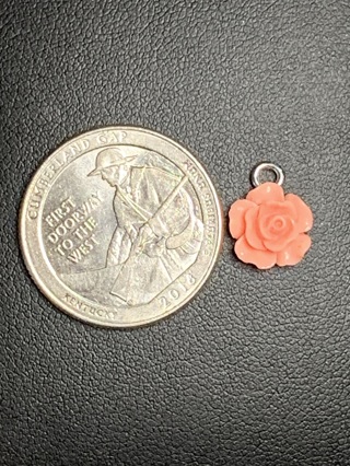 ROSE CHARM~#9~PEACH~1 CHARM ONLY~FREE SHIPPING!