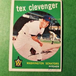 1959 - TOPPS BASEBALL CARD NO. 298 - TEX VLEVENGER - SENATORS - SHARP