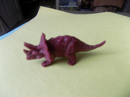 3 inch marroon triceratops hard plastic