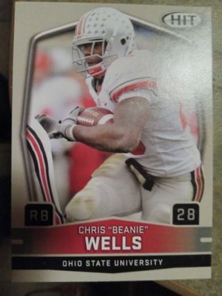 2009 SAGE HIT ROOKIE CHRIS BEANIE WELLS OHIO STATE UNIVERSITY FOOTBALL CARD# 78