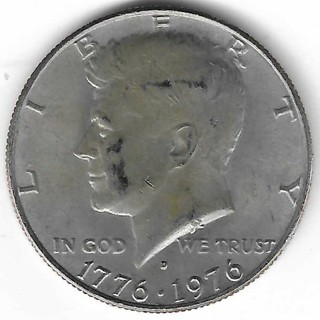 1776 – 1976 D Kennedy Bicentennial Half Dollar U.S. 50 Cent Coin