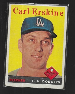 1958 TOPPS CARL ERSKINE #258