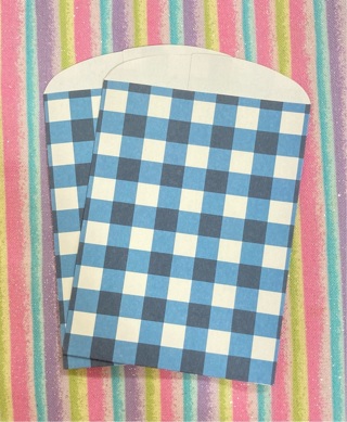 Blue and white plaid mini craft sacks 