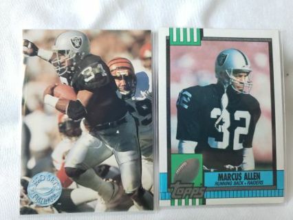 1990's Oakland Raiders football cards, Bo Jackson, Marcus Allen