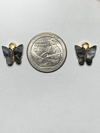 BUTTERFLY CHARMS~#3~BLACK~SET OF 2~SET 3~FREE SHIPPIING!