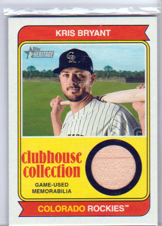 Kris Bryant, 2023 Topps Clubhouse Collection RELIC Card #CCR-KB, Colorado Rockies, (L2