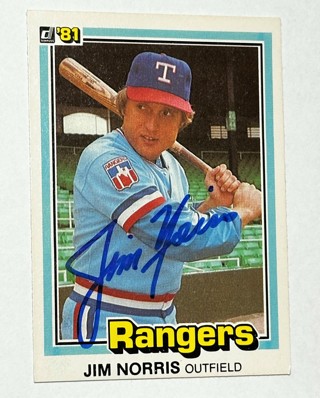 Autographed Jim Norris 1981 Donruss Rangers #388