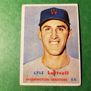 1957 - TOPPS EXMT - NRMT BASEBALL - CARD NO. 386 - LYLE LUTTRELL - SENATORS
