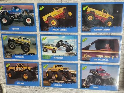 9 Classic Moster Truck Cards!