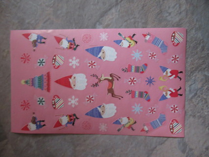 Darling sheet of  *HOLIDAY GNOMES*  themed stickers--NEW