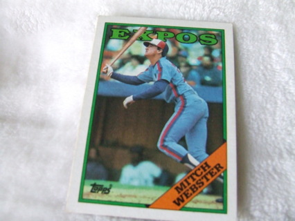 1988 Mitch Webster Montreal Expos Topps Card #138