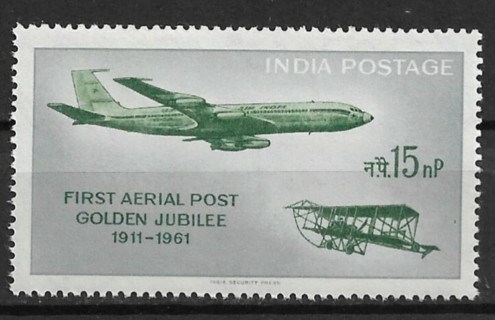 1961 India Sc337 15np 1st Aerial Post 50th Anniv. MNH