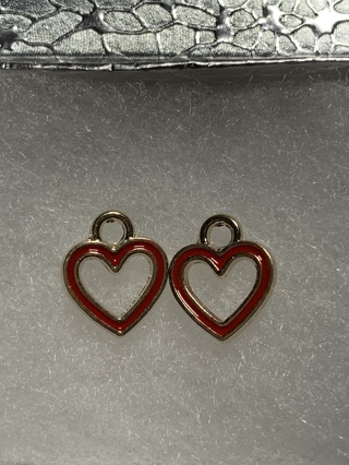 ♥COLORED HEART CHARMS-~#2~RED~FREE SHIPPING♥