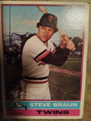 1976 TOPPS STEVE BRAUN MINNESOTA TWINS BASEBALL CARD# 183