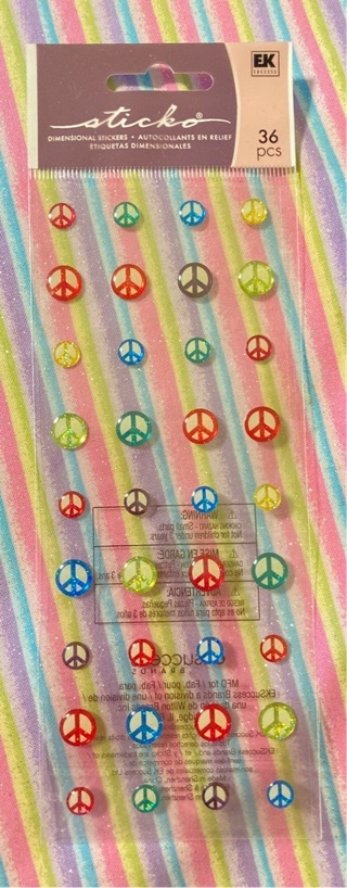 Kawaii epoxy peace sign stickers 