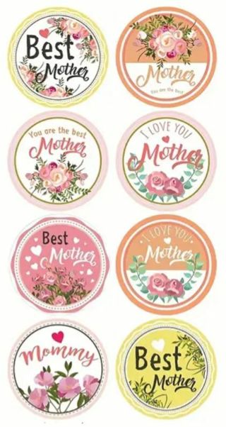 ↗️⭕NEW⭕(8) 1" COLORFUL MOTHER'S DAY STICKERS!!⭕