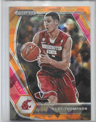 Klay Thompson 2021-22 Prizm Draft Prizms Orange Ice #82