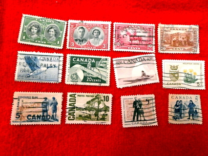 12- All Different Canada Postage Stamps #2. 