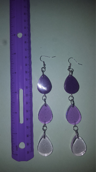 Handmade Descending Purple Earrings