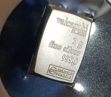 .999 gram pure fine ☆Silver☆ Valcambi Swiss Mint bullion