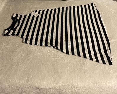NEW, Women’s Black/White Striped Lounging Dress 