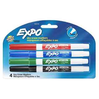 NEW EXPO 4 DRY ERASER MARKERS=FINE TIP