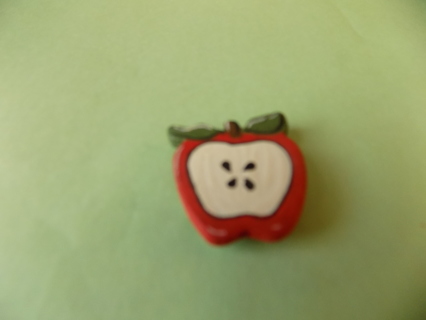 Wooden apple magnet 1 1/4 tall 