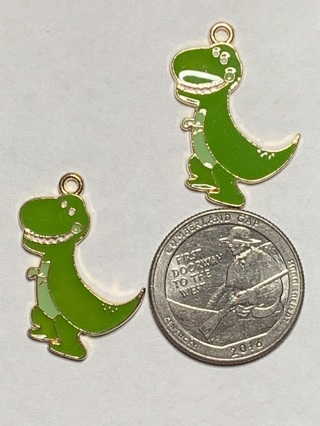 GREEN CHARMS~#5~SET OF 2 CHARMS~FREE SHIPPING!