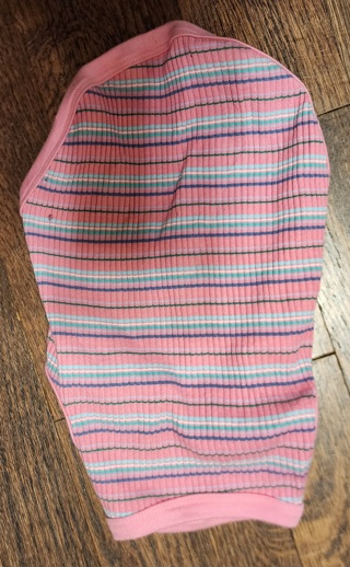 RESERVED - Pink striped Dog Sweater - size Medium