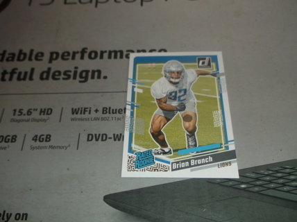 2023 Panini Donruss Rated Rookie  Brian Branch  card   #  328   Detroit Lions