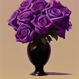 Listia Digital Collectible: Purple Roses Vintage Vase