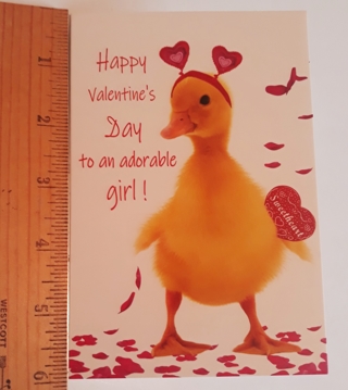 ❤️ Valentine's Day Card (Duckling) w/Envelope + BONUS Stickers ❤️