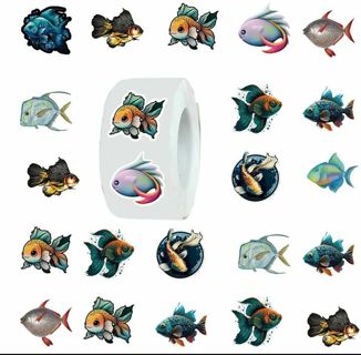 ⭐NEW⭐(10) 1" FISH stickers
