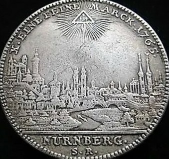 1765 German Nurnberg Thaler, Large 43 mm, Refundable, Insured, Ships FREE