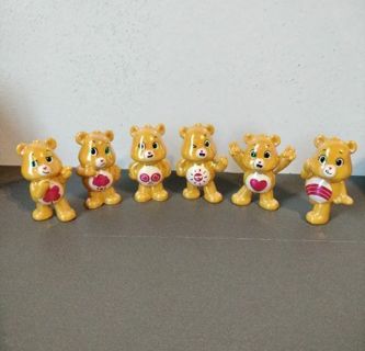 Care Bears 40th Anniversary Gold & Ruby Edition Collector Figurines Set of 6