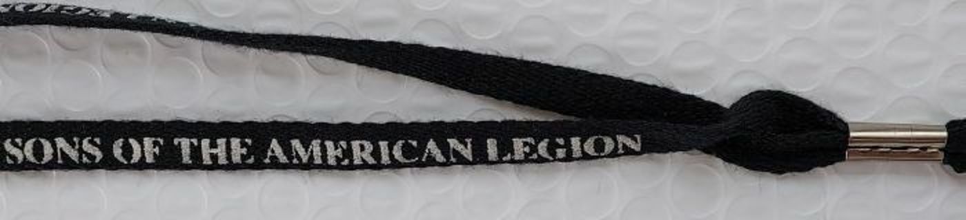 VINTAGE Sons of The American Legion BLACK LANYARD