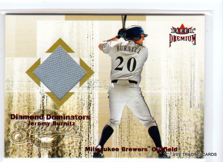 Jeromy Burnitz, 2001 Fleer Premium Diamond RELIC Card, Milwaukee Brewers