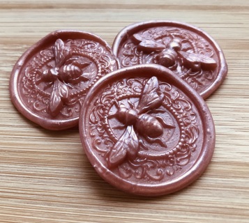 Faux Wax Seals Honey Bee 3D Realistic Rose Gold Scrapbook Supplies Gifting Crafting