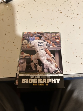 2010 upper deck biography mark teixeira