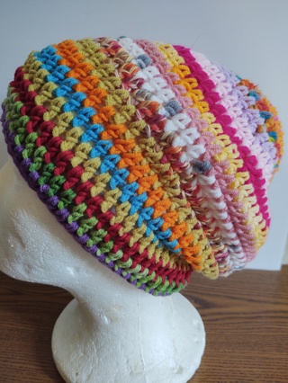 Hand Crocheted Cotton Slouch Hat 