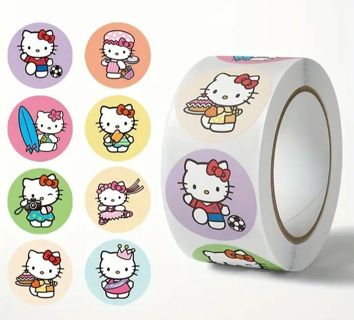 ↗️⭕NEW⭕(8) 1" HELLO KITTY STICKERS!! (SET 4 of 5)