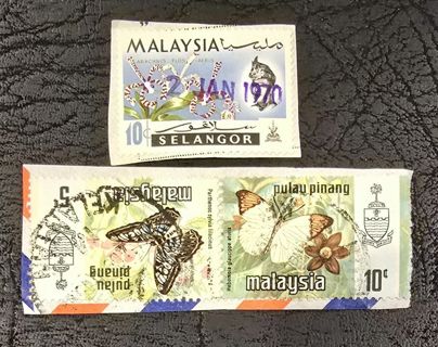 One Lot of 3 Malaysia Stamps on Paper