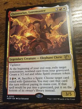 Magic the gathering mtg Quintorious Lore master rare card March of the machine