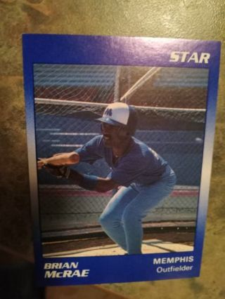 RARE 1989 STAR BRIAN MCRAE MEMPHIS CHICKS MINOR LEAGUE BASEBALL CARD# 44