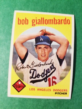 1959 - TOPPS EXMT - NRMT BASEBALL - CARD NO. 321 - BOB GIALLOMBARDO - DODGERS