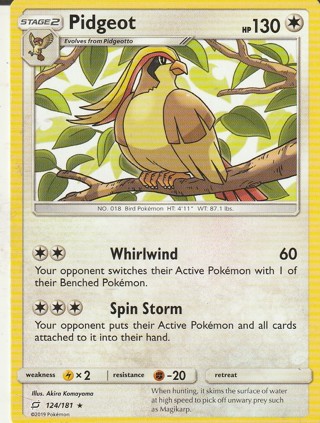 Pokemon Card: Pidgeot