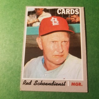 1970 - TOPPS EXMT - NRMT BASEBALL - CARD NO. 346 - RED SCHOENDIENST - CARDINALS