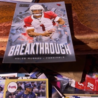 2020 panini score breakthrough Kyler Murray football card 