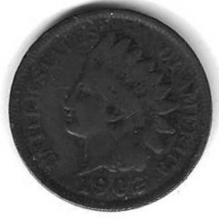 1902 Indian Head Penny U.S. One Cent Coin