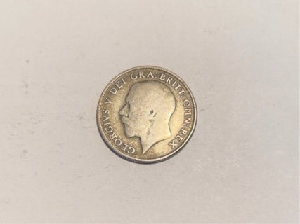Antique Silver 1921 British 1 Shilling Coin